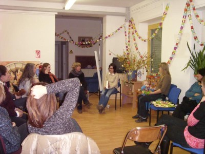 Foto von der Filmveranstaltung "Rosa oder welche Farbe hat das Leben" und Diskussion 2013, im Beisein der Regisseurin